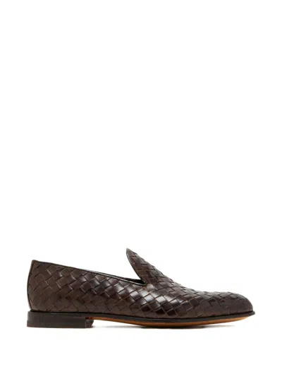 Bontoni Woven Loafers In Brown
