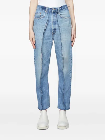 Bonum Exposed Seam Jeans In Blue