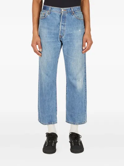 Bonum Faux-pocket Jeans In Blue