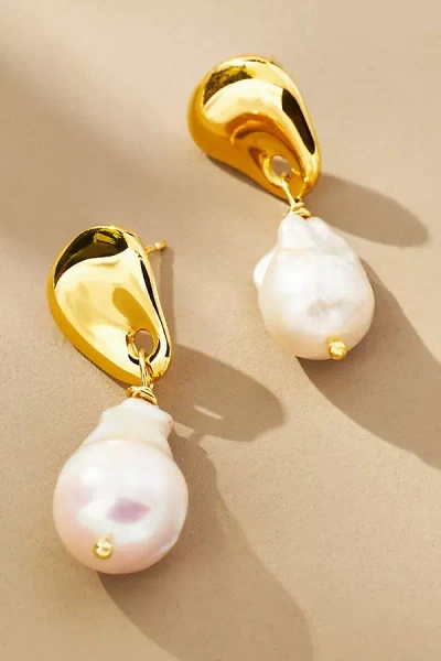 Bonvo June Pearl Drop Earrings In Gold