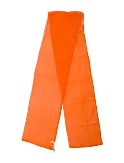 Pre-owned Bonwit Teller Checkered Print Silk Scarf In Yellow