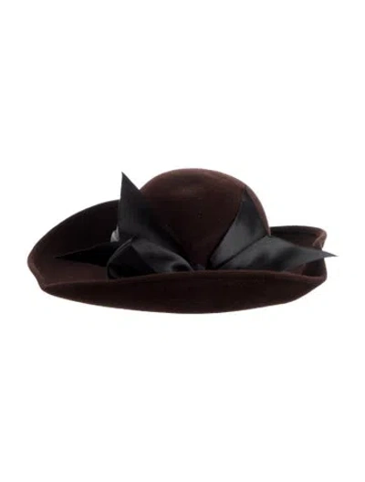 Pre-owned Bonwit Teller Felt Fedora Hat In Brown
