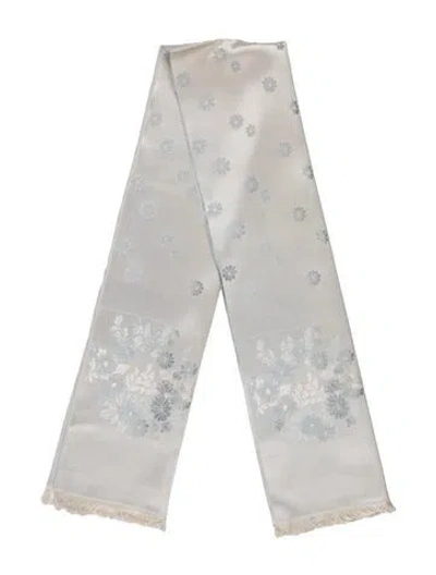 Pre-owned Bonwit Teller Floral Print Scarf In Blue