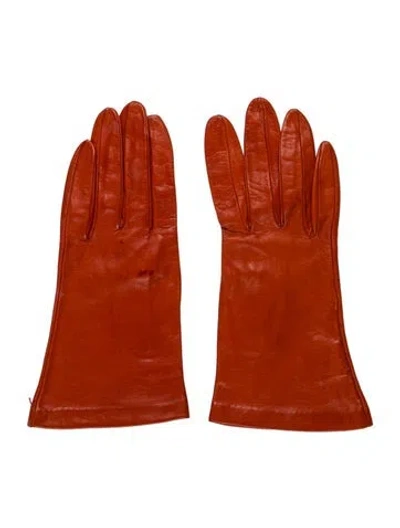 Pre-owned Bonwit Teller Gloves In Orange