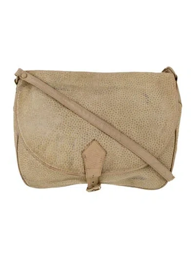 Pre-owned Bonwit Teller Leather Messenger Bag In Neutral
