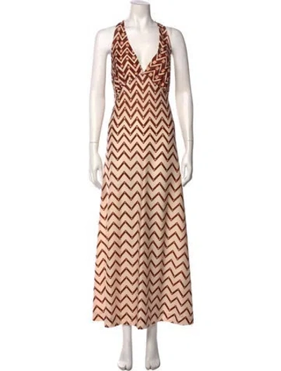 Pre-owned Bonwit Teller Printed Long Dress In Multi