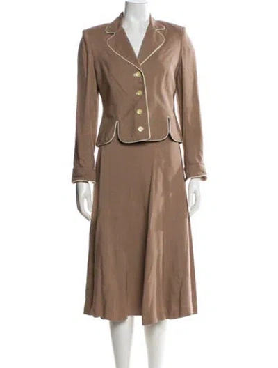 Pre-owned Bonwit Teller Silk Skirt Set In Neutral