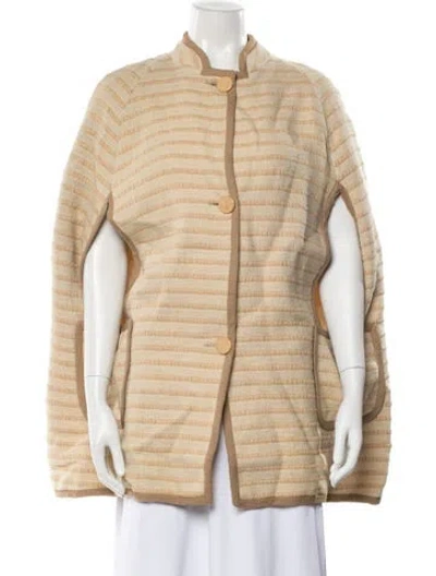 Pre-owned Bonwit Teller Striped Cape In Neutral
