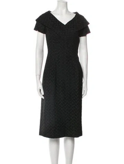 Pre-owned Bonwit Teller Vintage Midi Length Dress In Black