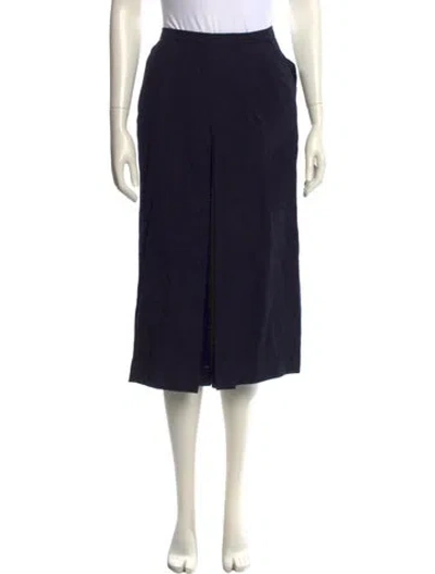Pre-owned Bonwit Teller Wool Midi Length Skirt In Black