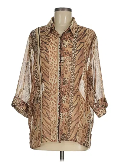Pre-owned Bonworth 3/4 Sleeve Blouse In Brown