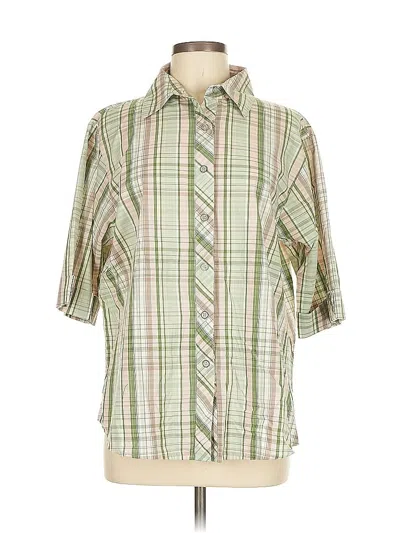 Pre-owned Bonworth Short Sleeve Button Down Shirt In Green