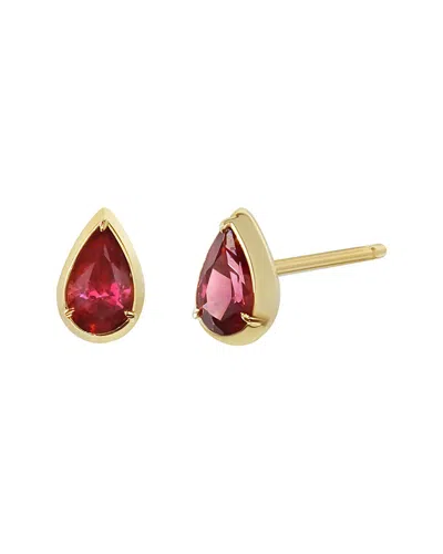 Bony Levy 14k 0.48 Ct. Tw. 2 Garnet Stud Ear Earrings In Gold