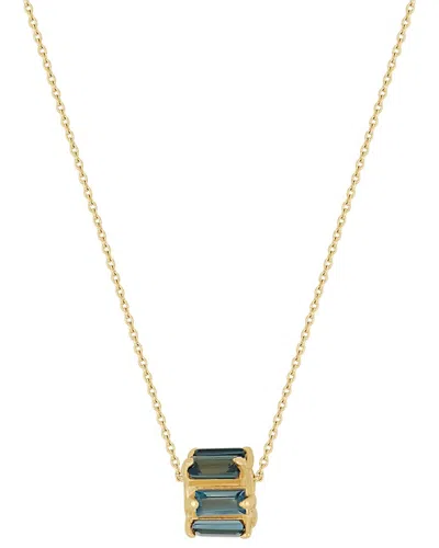 Bony Levy 14k 0.75 Ct. Tw. 6 London Blue Topaz Pendant Necklace In Gold