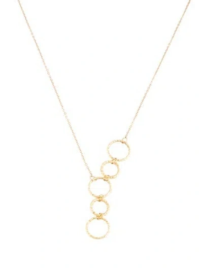 Pre-owned Bony Levy 14k Asymmetrical Pendant Necklace, 17.5" In Multicolor