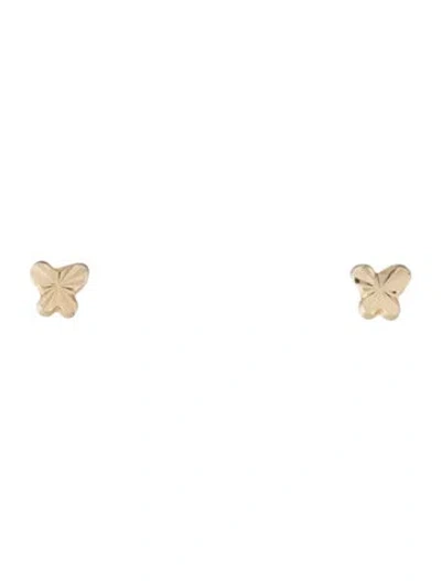 Pre-owned Bony Levy 14k Butterfly Stud Earrings In Multi