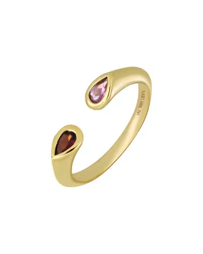 Bony Levy 14k Color 14k 0.46 Ct. Tw. 1 Garnet And 1 Pink Tourmaline Cuff Ring In Gold