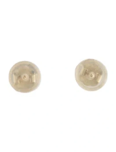 Pre-owned Bony Levy 14k Crescent Moon Stud Earrings In Multicolor