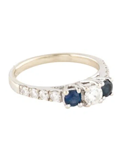 Pre-owned Bony Levy 14k Diamond & Sapphire Cocktail Ring In Multi