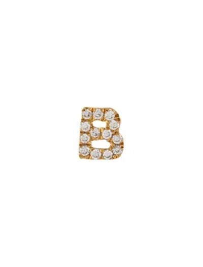 Pre-owned Bony Levy 14k Diamond 'b' Initial Stud Earring In Multi
