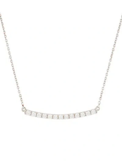 Pre-owned Bony Levy 14k Diamond Bar Pendant Necklace, 19.5" In Multi