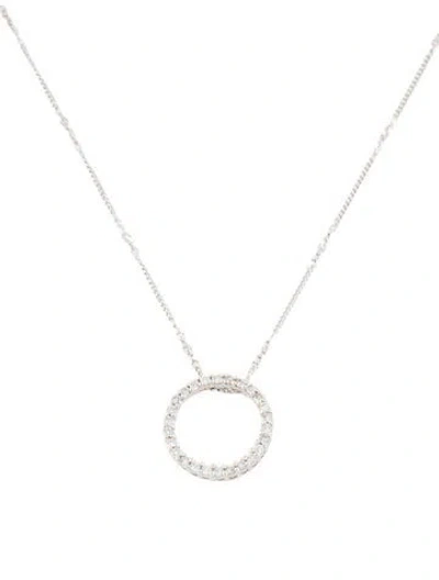 Pre-owned Bony Levy 14k Diamond Circle Pendant Necklace, 16.25" In Multi
