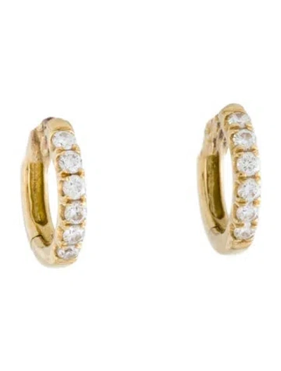 Pre-owned Bony Levy 14k Diamond Huggie Earrings In Multicolor