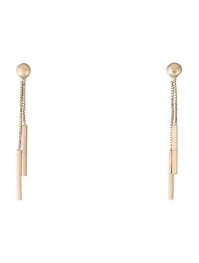 Pre-owned Bony Levy 14k Double Bar Drop Earrings In Multi