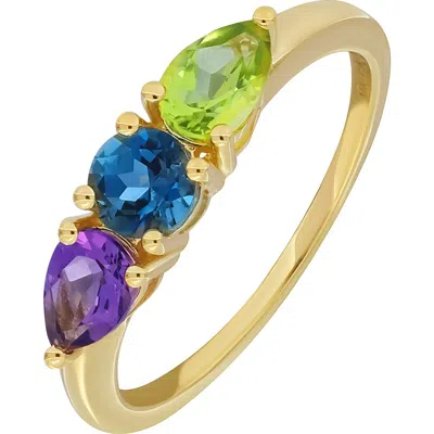 Bony Levy 14k Gold Amethyst, Blue Topaz & Peridot Stackable Ring In 14k Yellow Gold