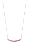 Bony Levy 14k Gold Amethyst Curved Bar Pendant Necklace In Gold