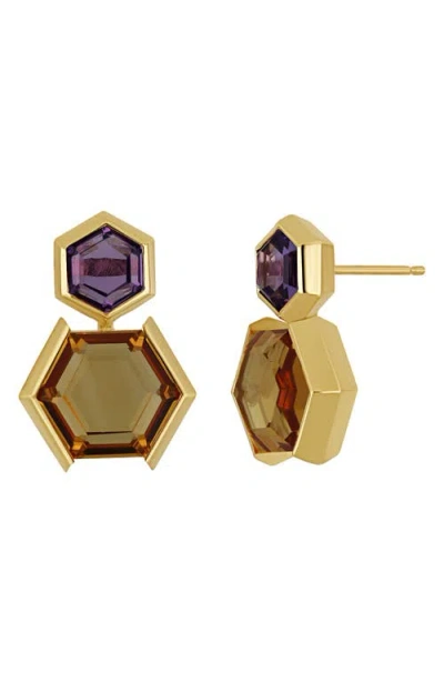 Bony Levy 14k Gold Amethyst Drop Earrings