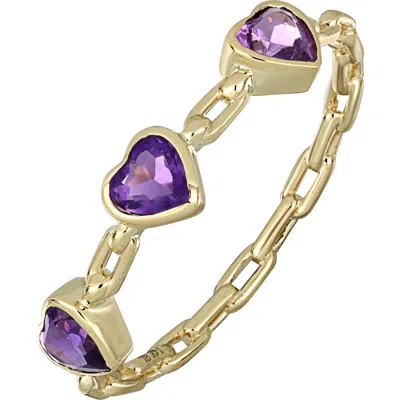 Bony Levy 14k Gold Amethyst Heart Stacking Ring