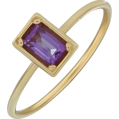 Bony Levy 14k Gold Amethyst Stackable Ring In 14k Yellow Gold