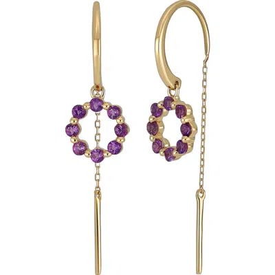 Bony Levy 14k Gold Amethyst Threader Earrings