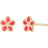 Bony Levy 14k Gold & Enamel Flower Stud Earrings In 14k Yellow Gold