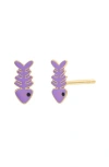 Bony Levy 14k Gold & Enamel Inlay Fish Stud Earrings In 14k Yellow Gold