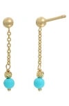 Bony Levy 14k Gold & Turquoise Liner Drop Earrings In 14k Yellow Gold