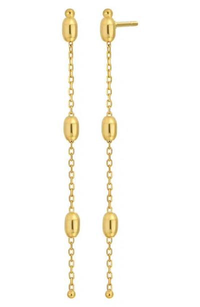 Bony Levy 14k Gold Bead Station Drop Earrings