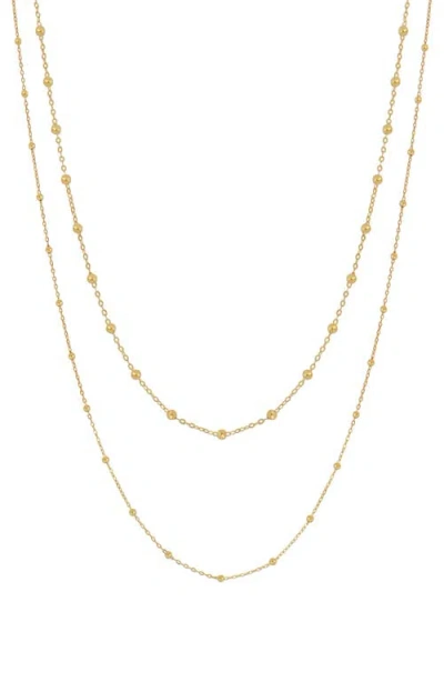 Bony Levy 14k Gold Bead Station Layered Chain Necklace In 14k Yellow Gold