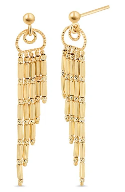Bony Levy 14k Gold Beaded Fringe Drop Earrings