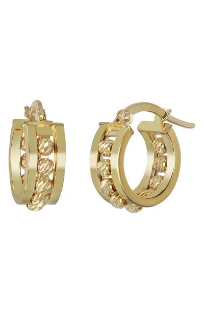 Bony Levy 14k Gold Beaded Hoop Earrings