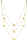 Bony Levy 14k Gold Beaded Station Chain Layered Necklace In 14k Yellow Gold