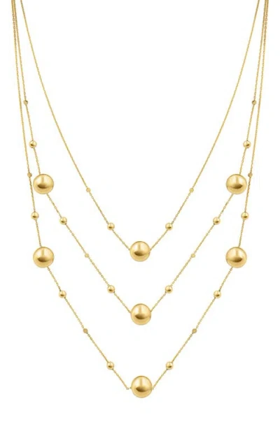 Bony Levy 14k Gold Beaded Station Chain Layered Necklace
