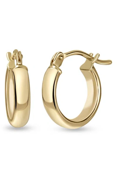 Bony Levy 14k Gold Beveled Edge Huggie Hoop Earrings