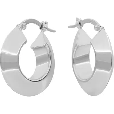 Bony Levy 14k Gold Beveled Tube Huggie Hoop Earrings In Metallic