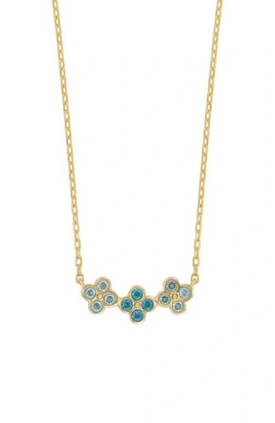 Bony Levy 14k Gold Blue Topaz Cluster Pendant Necklace In 14k Yellow Gold