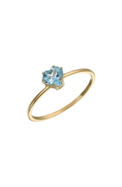 Bony Levy 14k Gold Blue Topaz Heart Ring In 14k Yellow Gold
