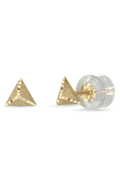 Bony Levy 14k Gold Brushed Pyramid Stud Earrings