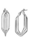 Bony Levy 14k Gold Cage Hoop Earrings In Silver