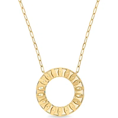 Bony Levy 14k Gold Caged Open Circle Pendant Necklace